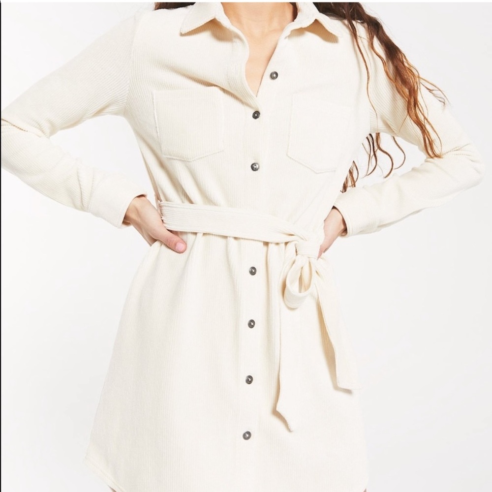 Z SUPPLY OFF WHITE CORDUROY DRESS SIZE XS